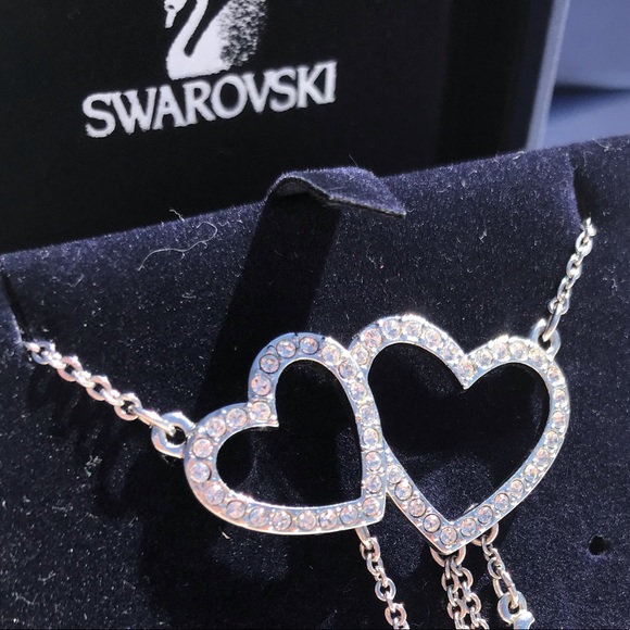 Swarovski Heart Lock Pendant Love Necklace - Picture 2 of 8